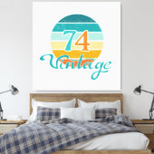 Retro Sunset 74  gestrest Canvas Afdruk (Insitu (Slaapkamer))
