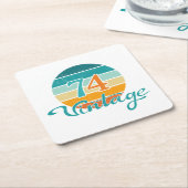 Retro Sunset 74  gestrest Kartonnen Onderzetters (Schuin)