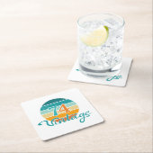 Retro Sunset 74  gestrest Kartonnen Onderzetters (Insitu)