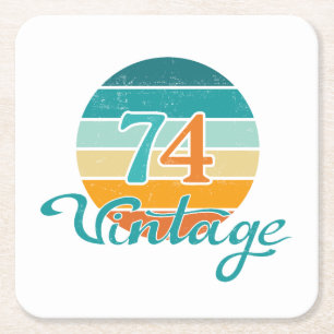 Retro Sunset 74  gestrest Kartonnen Onderzetters