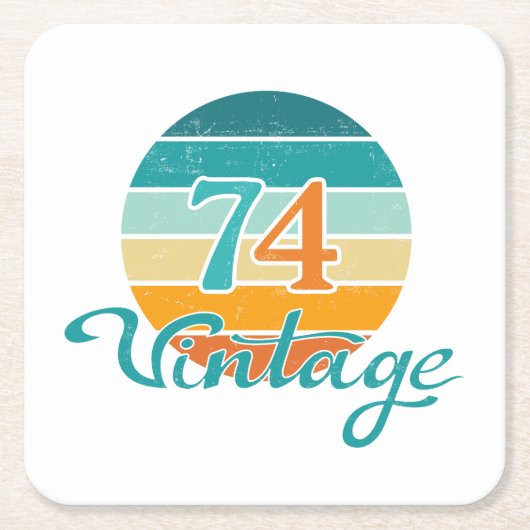 Retro Sunset 74  gestrest Kartonnen Onderzetters (Voorkant)