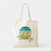Retro Sunset 74  gestrest Tote Bag (Achterkant)