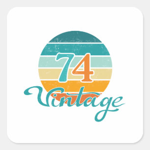 Retro Sunset 74  gestrest Vierkante Sticker