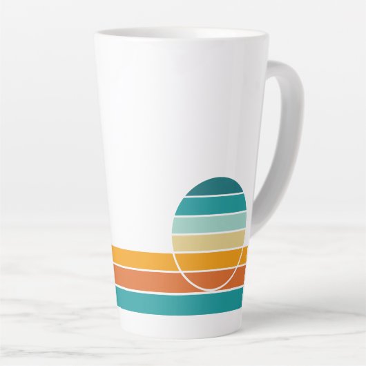 Retro Sunset 74 Latte Mok (Rechterhoek)