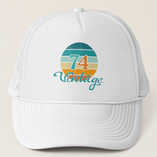 Retro Sunset 74 Vintage Distressed Trucker Pet (Voorkant)