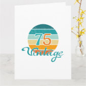 Retro Sunset 75 Vintage Distressed Kaart (Gele Bloem)