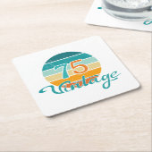 Retro Sunset 75 Vintage Distressed Kartonnen Onderzetters (Schuin)