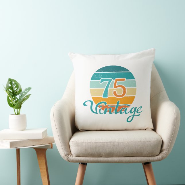 Retro Sunset 75 Vintage Distressed Kussen (Stoel)