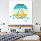 Retro Sunset 76  gestrest Canvas Afdruk (Insitu (Slaapkamer))