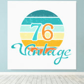 Retro Sunset 76  gestrest Canvas Afdruk (Insitu (Houten vloer))