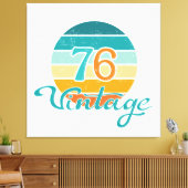 Retro Sunset 76  gestrest Canvas Afdruk (Insitu (Woonkamer))