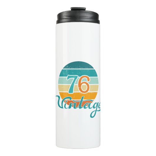 Retro Sunset 76  gestrest Thermosbeker (Voorkant)