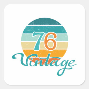 Retro Sunset 76  gestrest Vierkante Sticker