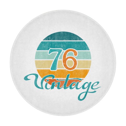 Retro Sunset 76 Vintage Distressed Snijplank (Voorkant)