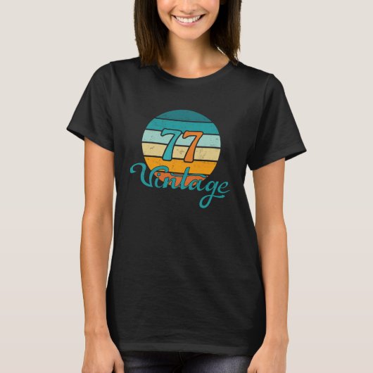 Retro Sunset 77  gestrest T-shirt (Voorkant)