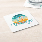 Retro Sunset 77 Vintage Distressed Kartonnen Onderzetters (Schuin)