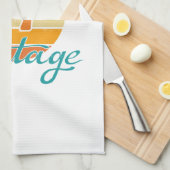 Retro Sunset 77 Vintage Distressed Theedoek (Quarter Fold)