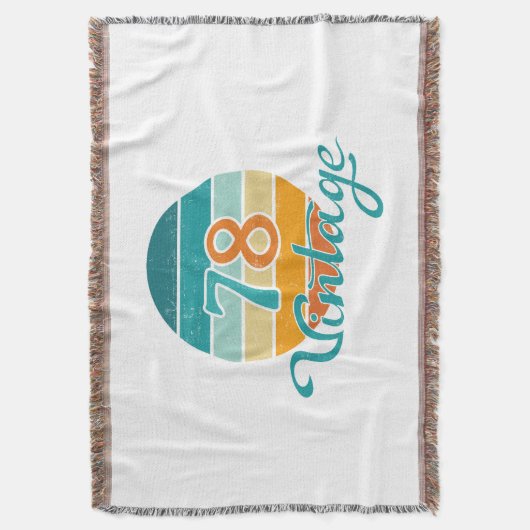 Retro Sunset 78 Vintage Distressed Deken (Voorkant Verticaal)