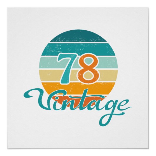 Retro Sunset 78 Vintage Distressed Perfect Poster (Voorkant)
