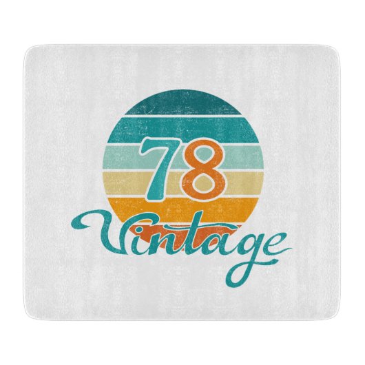 Retro Sunset 78 Vintage Distressed Snijplank (Voorkant)