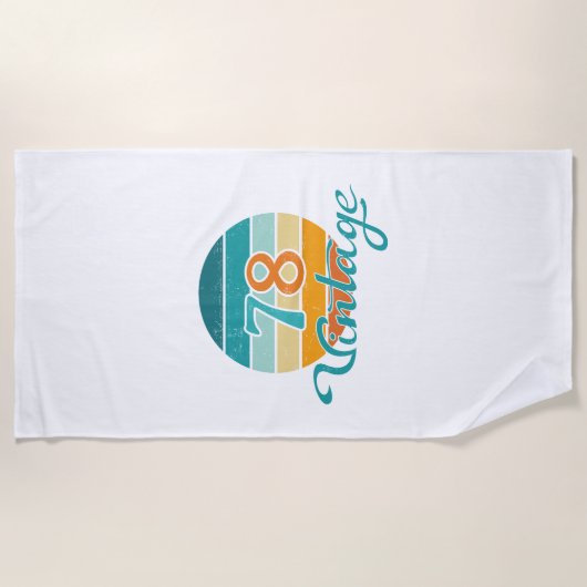 Retro Sunset 78 Vintage Distressed Strandlaken (Voorkant)