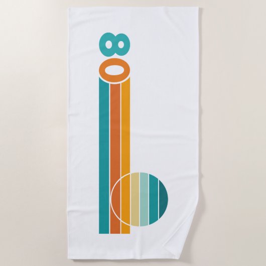 Retro Sunset 80 Strandlaken (Voorkant)