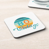 Retro Sunset 80 Vintage Distressed Bier Onderzetter (Linkerzijde)