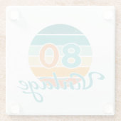 Retro Sunset 80 Vintage Distressed Glazen Onderzetter (Achterkant)