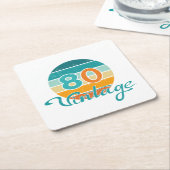 Retro Sunset 80 Vintage Distressed Kartonnen Onderzetters (Schuin)