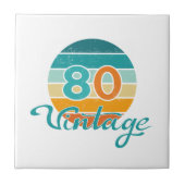 Retro Sunset 80 Vintage Distressed Tegeltje (Voorkant)