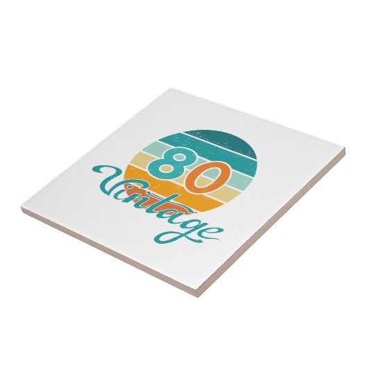 Retro Sunset 80 Vintage Distressed Tegeltje (Zijkant)