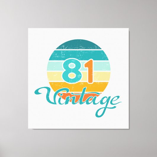 Retro Sunset 81 Vintage Distressed Canvas Afdruk (Voorkant)