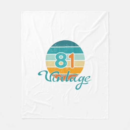 Retro Sunset 81 Vintage Distressed Fleece Deken (Voorkant)