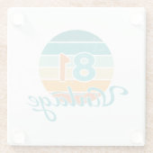 Retro Sunset 81 Vintage Distressed Glazen Onderzetter (Achterkant)