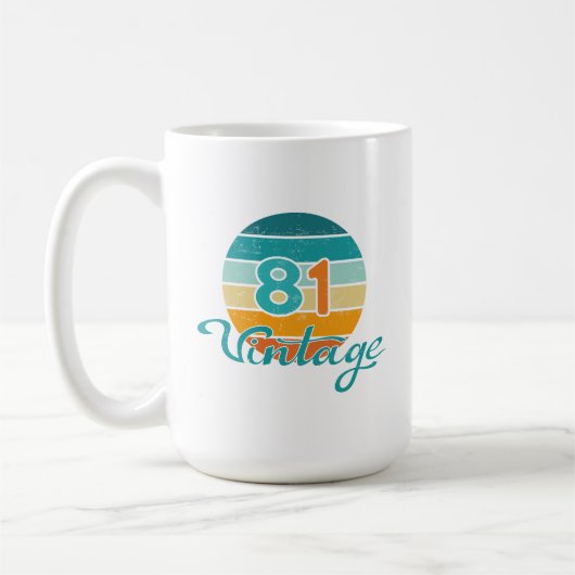 Retro Sunset 81 Vintage Distressed Koffiemok (Links)
