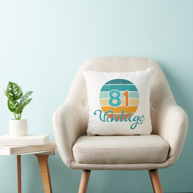 Retro Sunset 81 Vintage Distressed Kussen (Stoel)