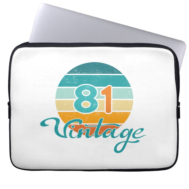 Retro Sunset 81 Vintage Distressed Laptop Sleeve (Voorkant)