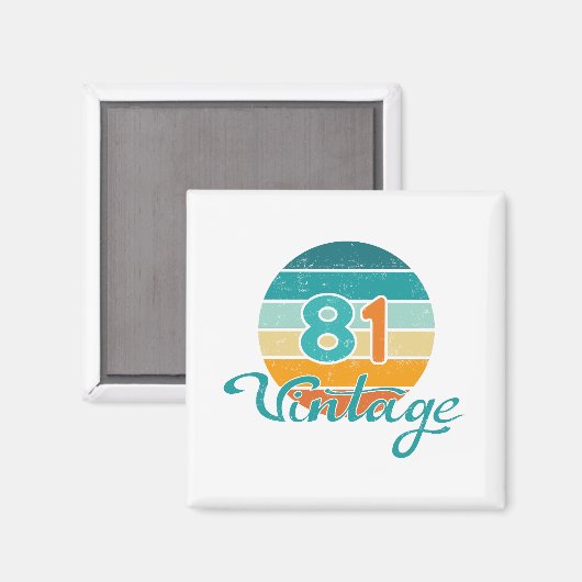 Retro Sunset 81 Vintage Distressed Magneet (Voorkant / Achterkant)