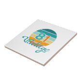 Retro Sunset 81 Vintage Distressed Tegeltje (Zijkant)