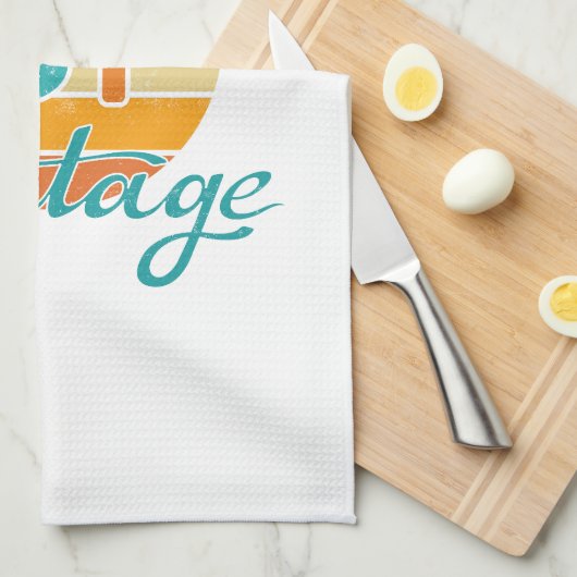 Retro Sunset 81 Vintage Distressed Theedoek (Quarter Fold)