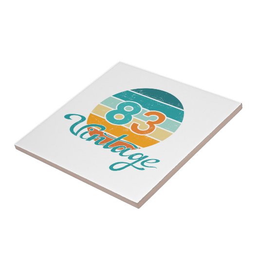 Retro Sunset 83 Vintage Distressed Tegeltje (Zijkant)