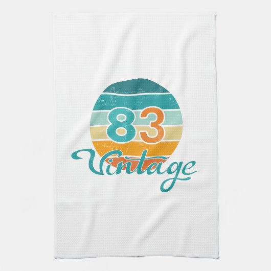 Retro Sunset 83 Vintage Distressed Theedoek (Verticaal)