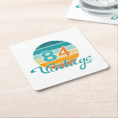 Retro Sunset 84 Vintage Distressed Kartonnen Onderzetters (Schuin)