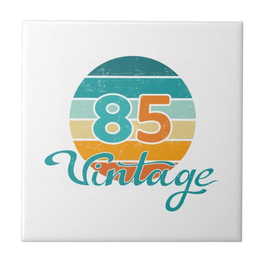 Retro Sunset 85 Vintage Distressed Tegeltje (Voorkant)