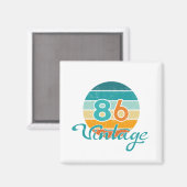Retro Sunset 86 Vintage Distressed Magneet (Voorkant / Achterkant)