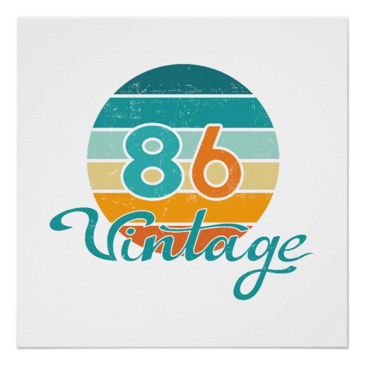 Retro Sunset 86 Vintage Distressed Perfect Poster (Voorkant)