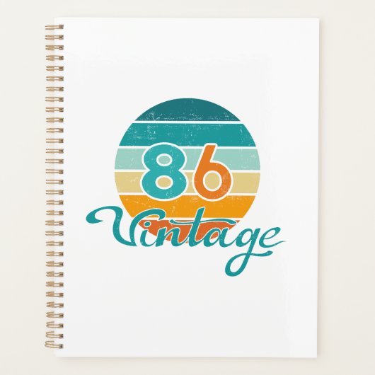 Retro Sunset 86 Vintage Distressed Planner (Voorkant)