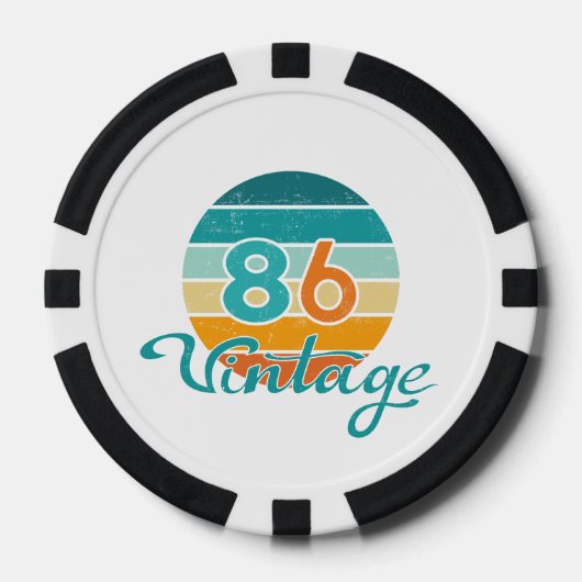 Retro Sunset 86 Vintage Distressed Poker Chips (Voorkant)