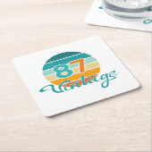 Retro Sunset 87 Vintage Distressed Kartonnen Onderzetters (Schuin)