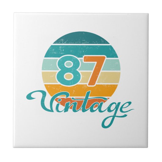 Retro Sunset 87 Vintage Distressed Tegeltje (Voorkant)